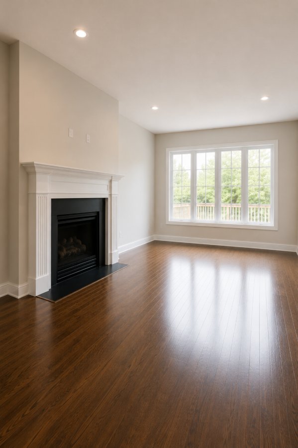 Empty living room before staging